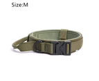 Premium Dog Collar with Handle, Adjustable Dog Collar Heavy Duty Quick-Release Buckle Dog Collar for Small or Medium to Extra Large Dogs Green M