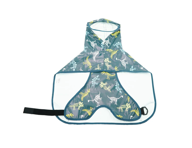 ishuif Dog Raincoat Elastic Webbing Adjustment Cartoon Rabbit Print Hooded Pet Dog Puppy Raincape Outwear Outdoor Supply-2XL Green