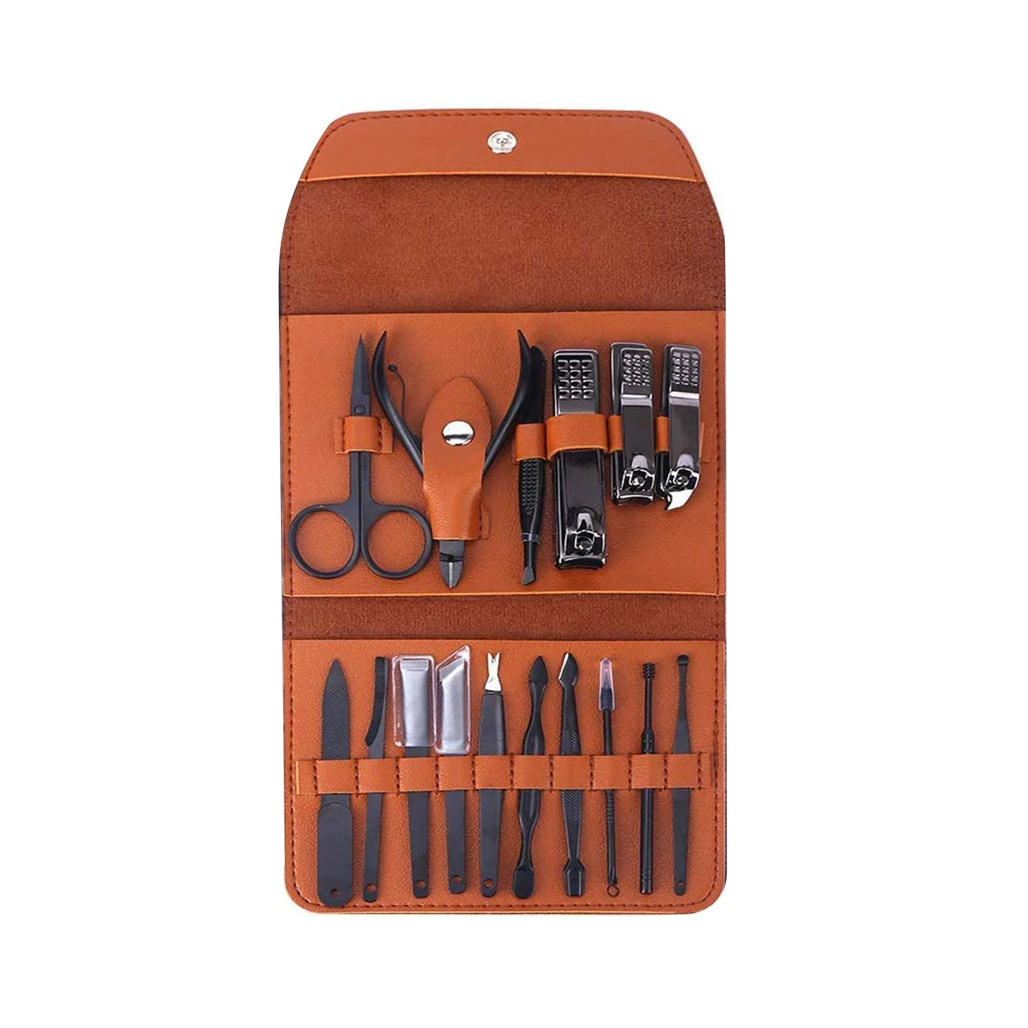 Brown 16 in 1 Manicure Set Nail Care Kit Toe Nail Clipper