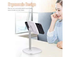 Cell Phone Desk Stand Holder, Universal Adjustable Smart Phone Tablet Holder,Desktop Mobile Phone Stand White