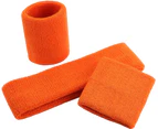 Sweatband Set Sports Headband Wristband Set Sweatbands Terry Cloth Wristband Wrist Headbands Moisture Wicking Sweat Absorbing Head Band Orange