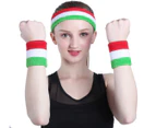 Sweatband Set Sports Headband Wristband Set Sweatbands Terry Cloth Wristband Wrist Headbands Moisture Wicking Sweat Absorbing Head Band Orange