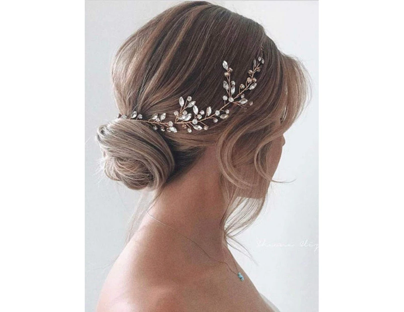 Bride Wedding Hair Vine, Crystal Hair Piece, Silver Rhinestone Bridal Hair Accessories For Women And Girls
