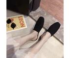 Women Knitted Closed Toe Mules Loafers Slip-on Backless Pumps Home Slippers