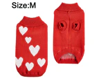 -m-Autumn and winter pet clothes Valentine's Day love lovely peach heart knitting sweater