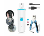 Ultra-Quiet Electric Usb Rechargeable Safe Dog Grooming Nail Grinder Set - Blue Set