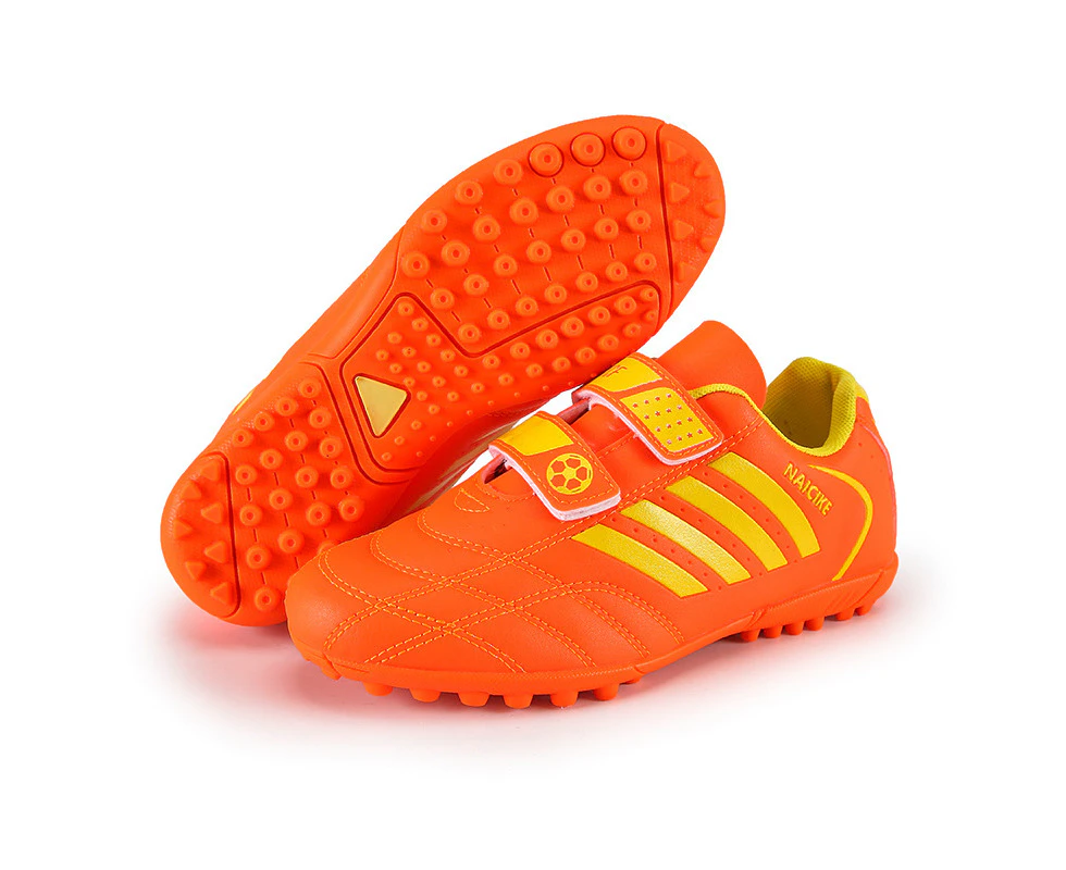 Men Soccer Shoes Futsal Men's Football Sneakers Indoor Sports Professional Training Shoes -Orange