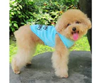 -l-Dog clothes Small dog pet clothes "I love my mommy" printed cute pet vest(Blue)