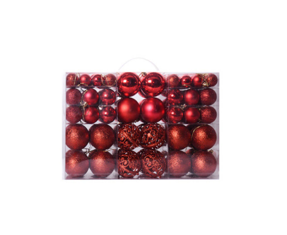 Toscano 100 Pcs Christmas Ball Ornaments Set for Xmas Tree Decor-Red