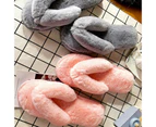 Autumn Winter Women Home Flip Flops Faux Bunny Fur Fluffy Anti-Skid Slippers