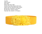 Belt Elastic Double-flower Fabric Wide Elastic Waist Belt for Party-Yellow