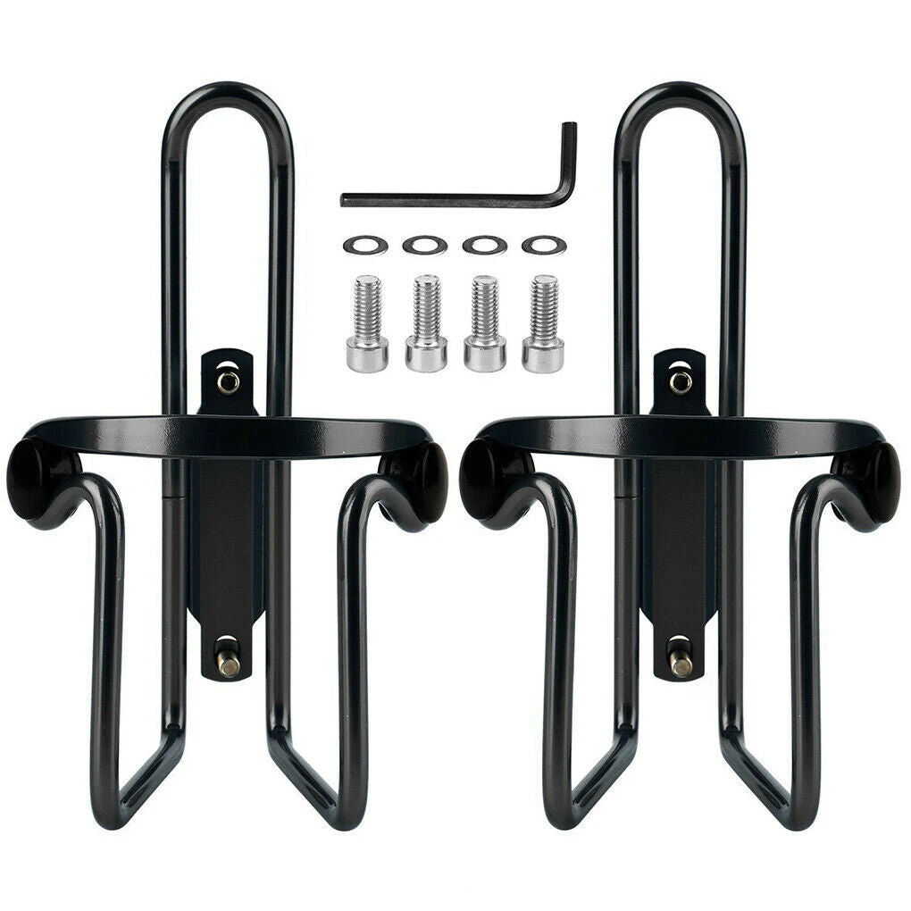 2pcs Bicycle Bike Water Bottle Cage Drink Cup Holder Rack Mountain Bike Cycling - Black