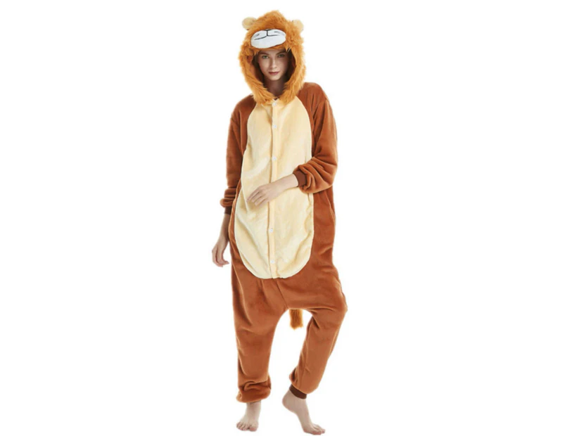 Costume Bay Adult Unisex Golden Lion Onesie Kigirumi Animal Pajamas Halloween Costume Jumpsuit Sleepwear