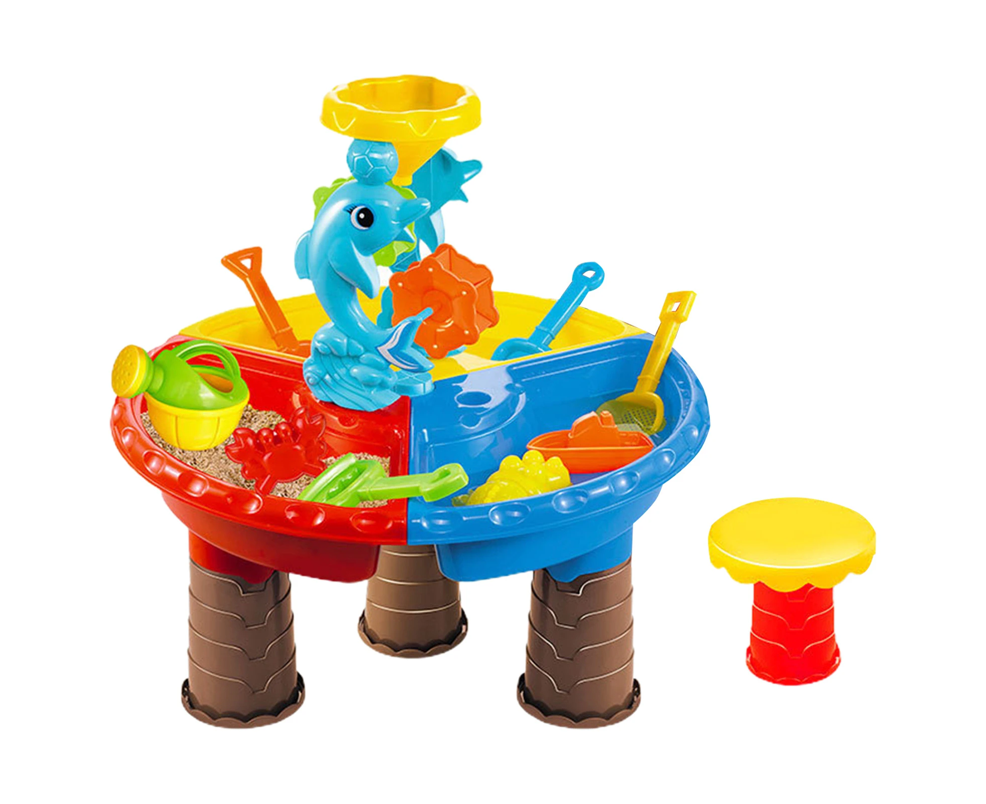 1 Set Beach Sand Table Eye-catching Fine Workmanship Plastic Various Playing Method Sand Toy for Outdoor