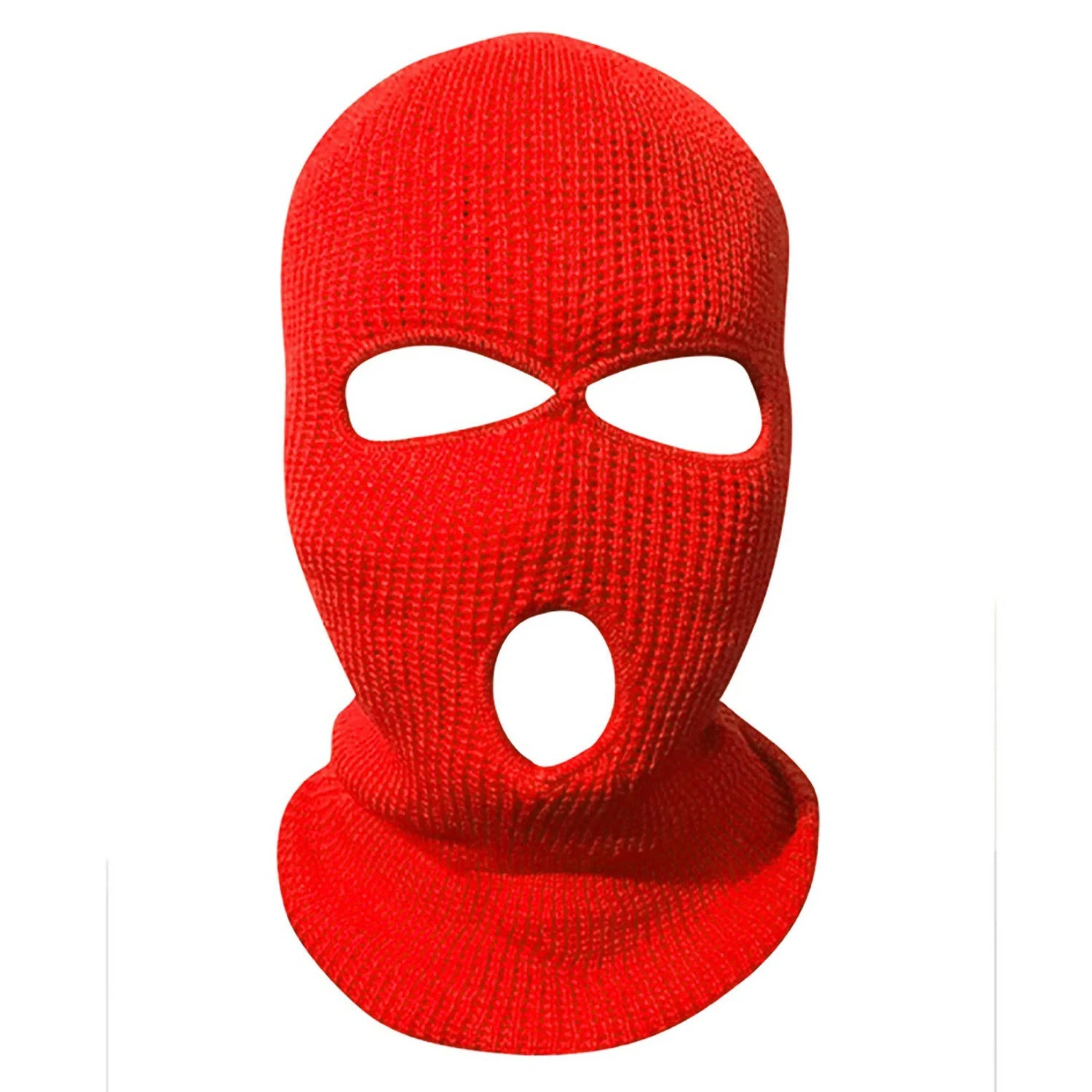 3 Hole Full Face Ski Mask Winter Cap Balaclava Hood Beanie Warm Tactical Hat - Red