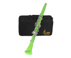 Bb Clarinet 17 Keys Bakelite Wooden Professional Woodwind Instrument Tenor Clarinet With Box Reeds Musical Instrument Parts Green