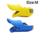 Dog Muzzle, Mouth Cover Silicone Dog Anti Barking Chewing,Cute Duck Shape ,Anti bite Adjustable Loop Pets Muzzle M Blue+Yellow