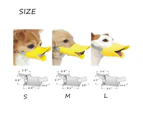 Dog Muzzle, Mouth Cover Silicone Dog Anti Barking Chewing,Cute Duck Shape ,Anti bite Adjustable Loop Pets Muzzle M Blue+Yellow