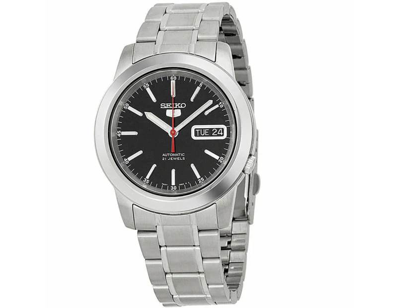 Seiko 5 SNKE53 K1 Silver with Black Dial Stainless Steel Men's Automatic Watch