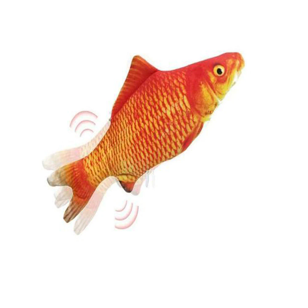 Electric Fish Cat Toy Wagging Fish Realistic Plush Simulation Catnip - Red carp