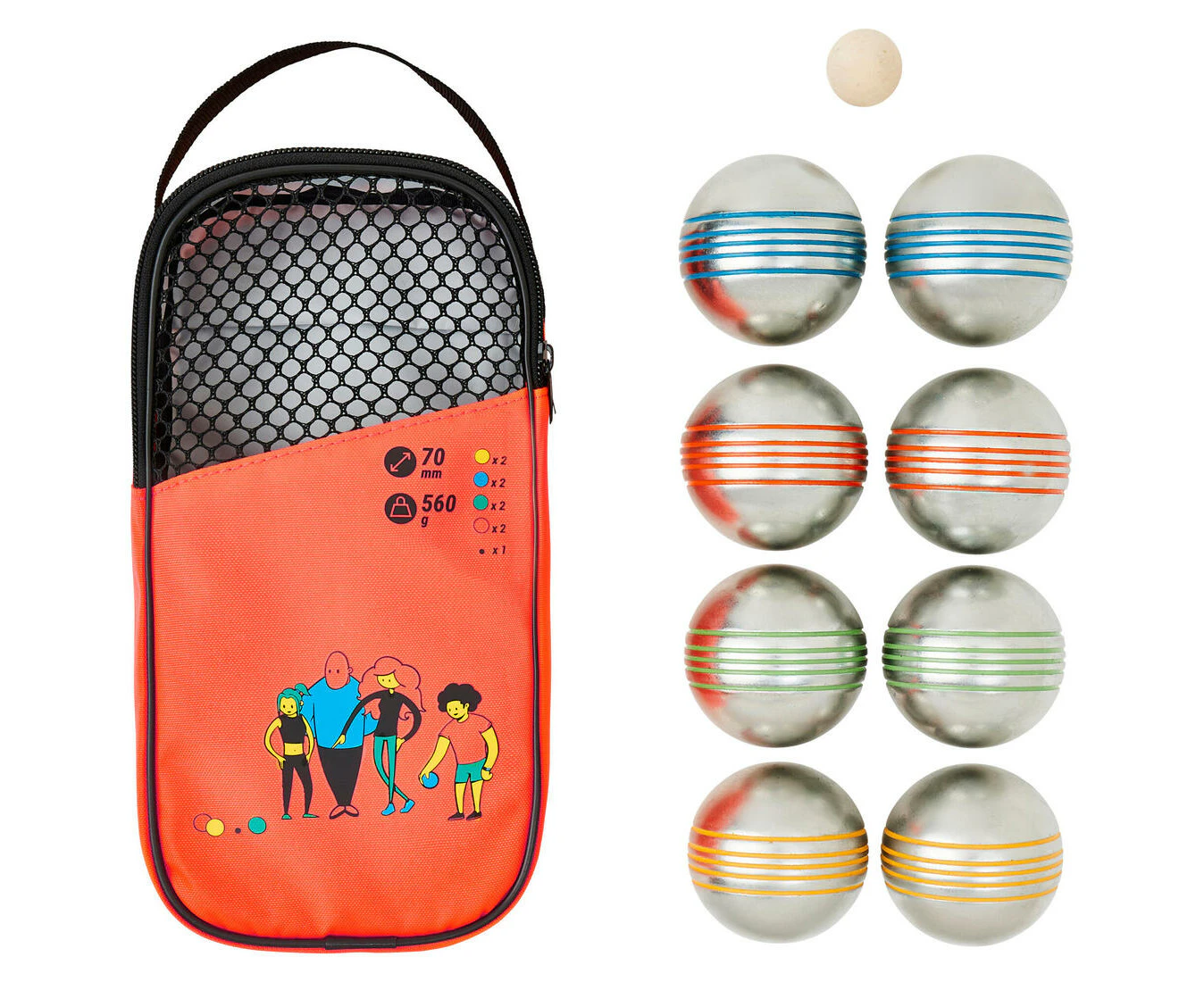 DECATHLON GEOLOGIC Koodza Recreational Petanque Boules 8-pack