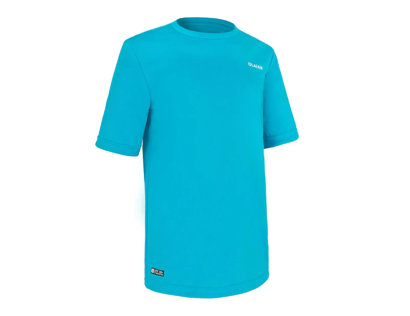 Olaian Kids' Surfing UV Protection Water T-Shirt - Turquoise Blue