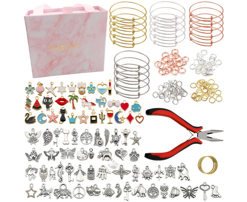 300Pcs Open Jump Rings And Jewelry Kit With Pliers For Jewelry Making，Bangle Bracelets Making Kit (With Gift Box)