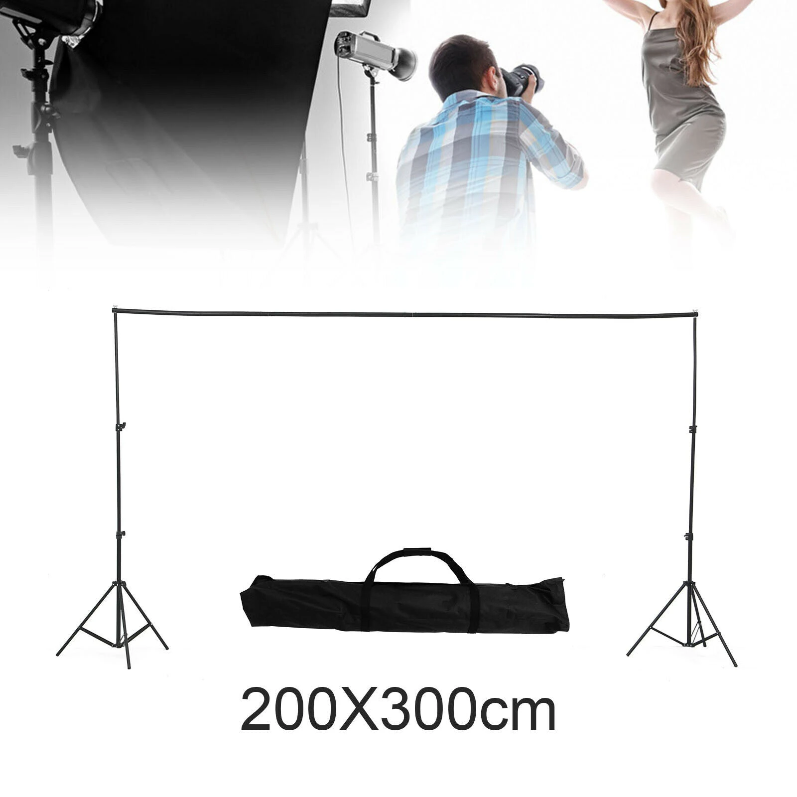 Backdrop Background Stand Set Photography Studio Photo 2x3m