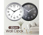 （White）Wall Clock Quartz Round Square Wall Clock Silent Non-Ticking Battery Operated