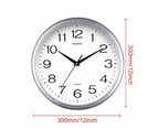 （White）Wall Clock Quartz Round Square Wall Clock Silent Non-Ticking Battery Operated