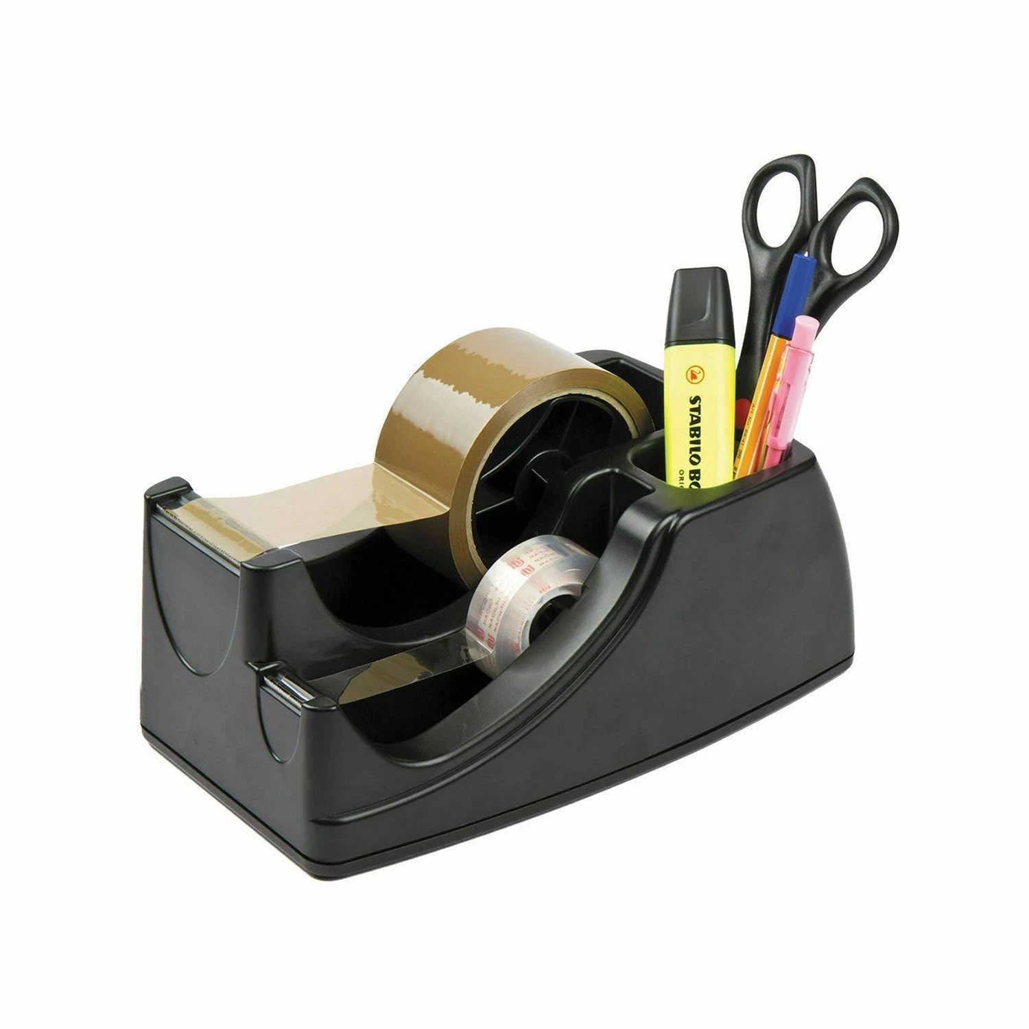 Black Heavyweight 50mm/19mm Packing Sticky Tape Dispenser Holder Bench