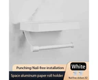 Black Toilet Roll Holder Wall Mounted Nail Free Toilet Paper Holder for Bathroom Toilet Accessories Bathroom Paper Towel HolderWhite