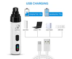 Dog Nail Grinders Bass Low Vibration USB Rechargeable Electric Clippers Cat Paws Nail Grooming Trimmer Tools Pet Supplies - White
