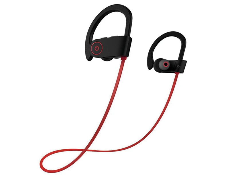 Bluetooth 5.0 Wireless Headphones Running Sports Ear Hanging Headphones - Red