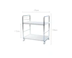 3Tier Bathroom Shelf Storage Rack Display Stand Shelves Cosmetics Shampoo Shower Holder Kitchen Organizer Seasoning Jars Holder—A 2-tier Silver