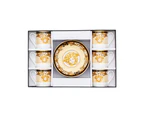 The House of Florence Medusa Luxe Black and Gold 12 Piece 90ml Espresso Cup and Saucer