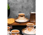 The House of Florence Medusa Luxe Black and Gold 12 Piece 90ml Espresso Cup and Saucer