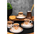 The House of Florence Medusa Luxe Black and Gold 12 Piece 90ml Espresso Cup and Saucer