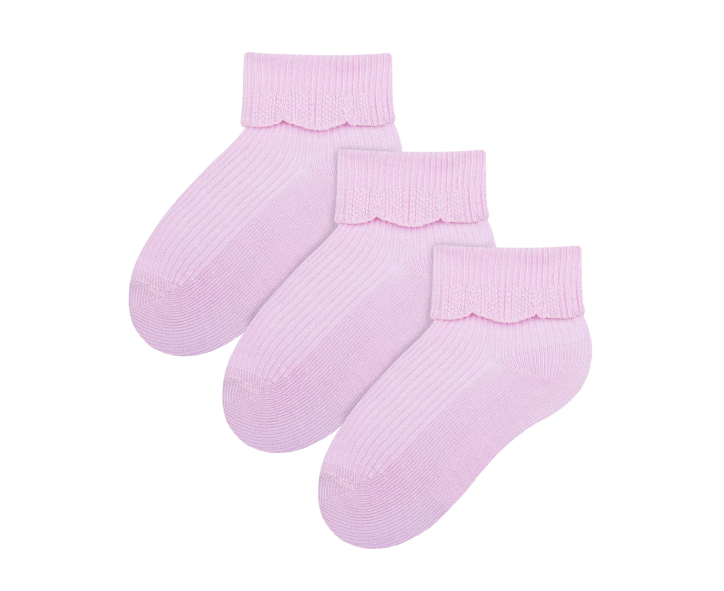 3 Pairs Multipack Baby Bamboo Socks | Steven | Breathable Premium Quality Soft Socks for Baby Girls - Pink - Pink