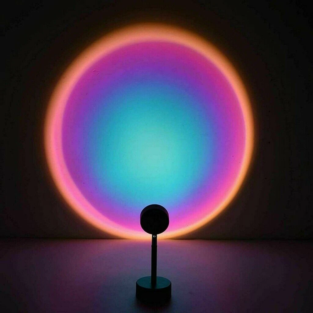 LED Sun Sunset Rainbow Projector Atmosphere Lamp USB Night Light Room Decoration - Rainbow