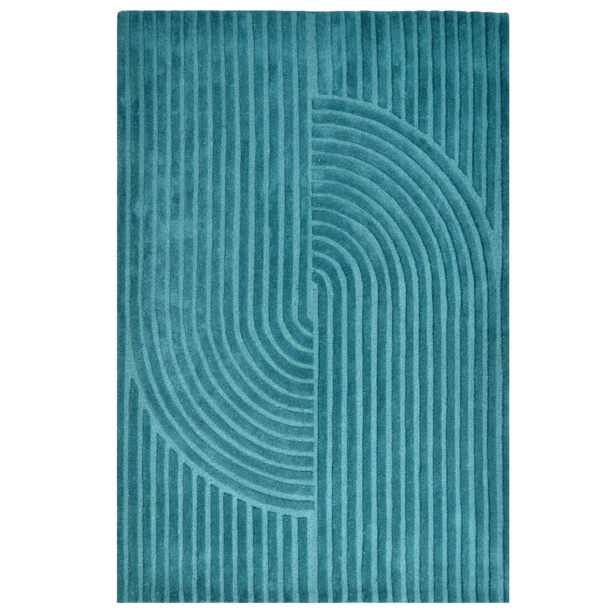 Contemporary Handwoven Wool Rug-Mavis 6363-Turquoise-160x230cm