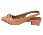 Usaflex Delaney Womens Comfort Leather Low Heel Shoes Made In Brazil - Nude