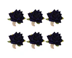 Minbaeg 6Pcs Napkin Rings Romantic Eye-catching Fabric Formal Occasions Serviette Buckles for Wedding-Navy Blue