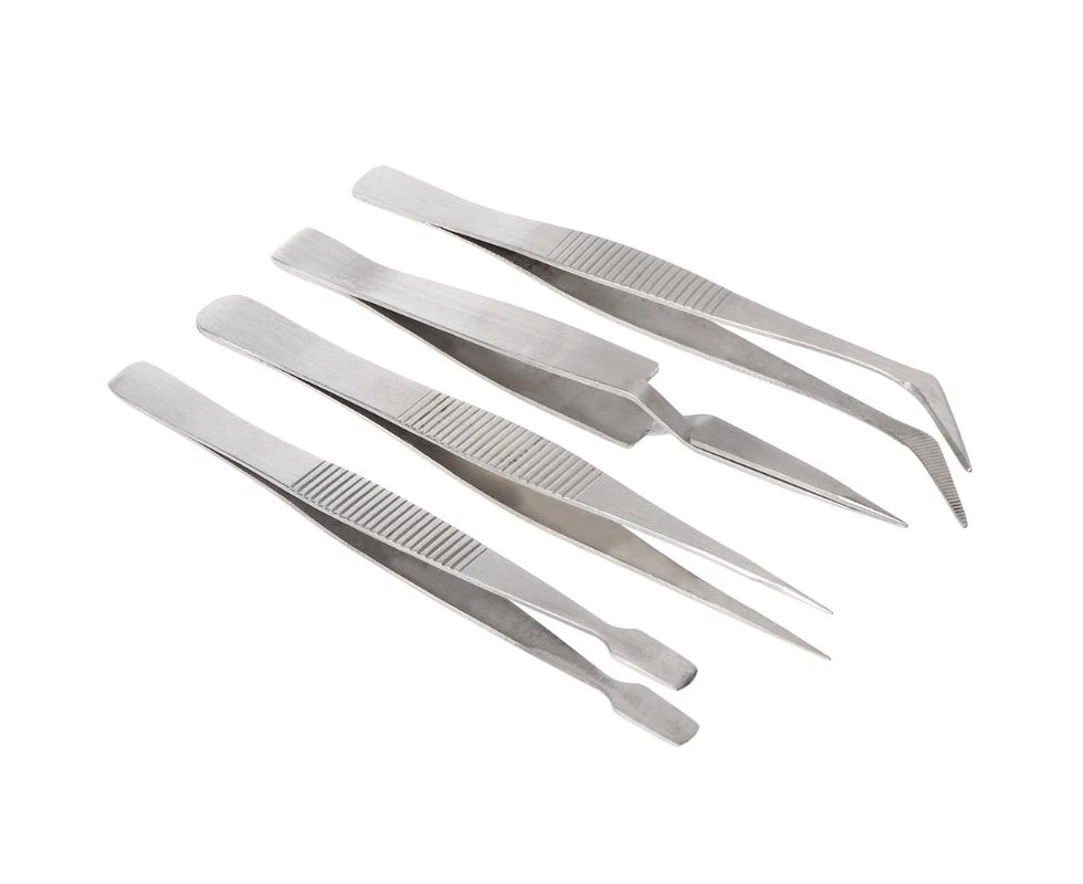 4 Pcsset Precision Stainless Steel Tweezers Set For Beauty Nail Art Handmade Je