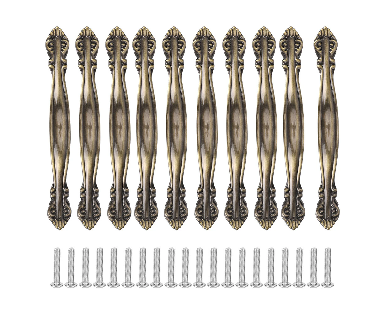 10 Sets Bronze Tone Handle Pull Cabinet Hardware for Dresser Drawer Wardrobe Home Office