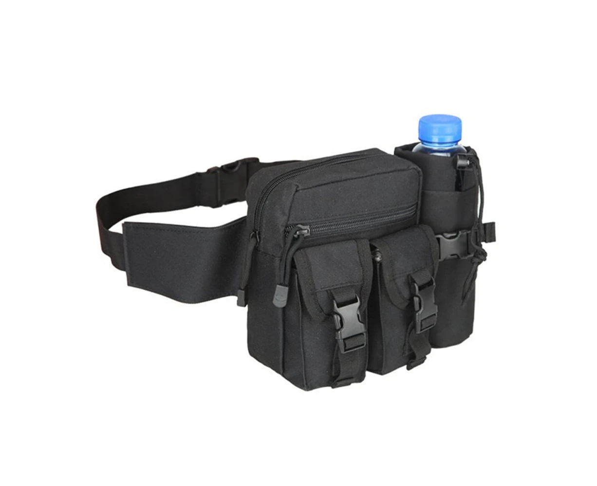 Men Travel Waist Bag Tactical Waist Pack Pouch  Waterproof 800D Nylon Belt Bum Bag Black_Figure