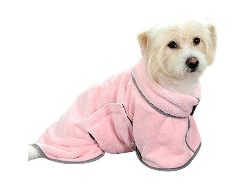 -xs-Dog takes a bath and quickly dries bath towel; cat dries bath robe after taking a bath; pet absorbs water towel