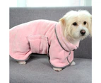 -xs-Dog takes a bath and quickly dries bath towel; cat dries bath robe after taking a bath; pet absorbs water towel