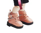 1 Pair Chain Decor Buckle DIY Doll Shoes Stylish Cute Doll Toy Boots Photograph Props -Pink