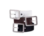 Men's Fashion Solid Color Faux Leather Buckle Waist Strap Business Casual Belt Coffee